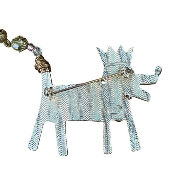 Tanya Creations TC Enamel Dog with Glitter Crown Brooch Pin - Picture 2 of 5
